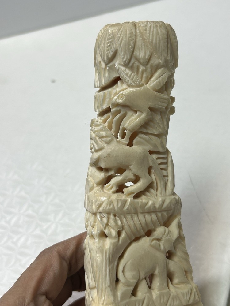 Stunning 3 Bone Hand Carved Decor