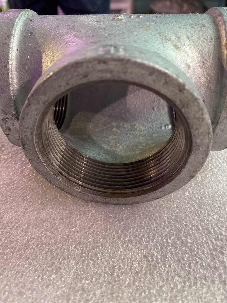 2"x2"x2" Black Galvanized IronTee T Pipe Fitting Threaded