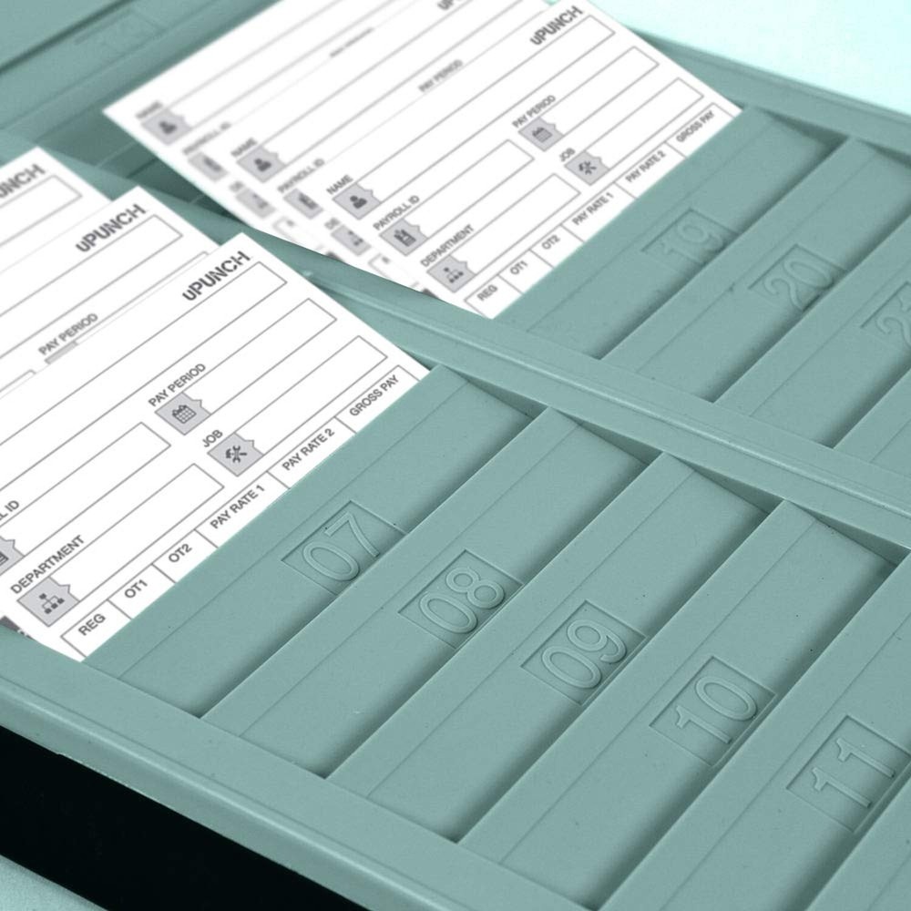 uPunch TIME Card Rack, 24 Pockets, Gray