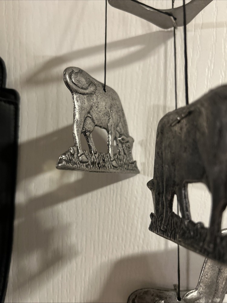 Spoonliques Cows Wind Chime Pewter 5 Cows