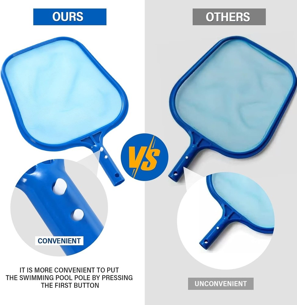 Pool Skimmer Net with Fine Mesh Plastic Frame for Pool Cleaning