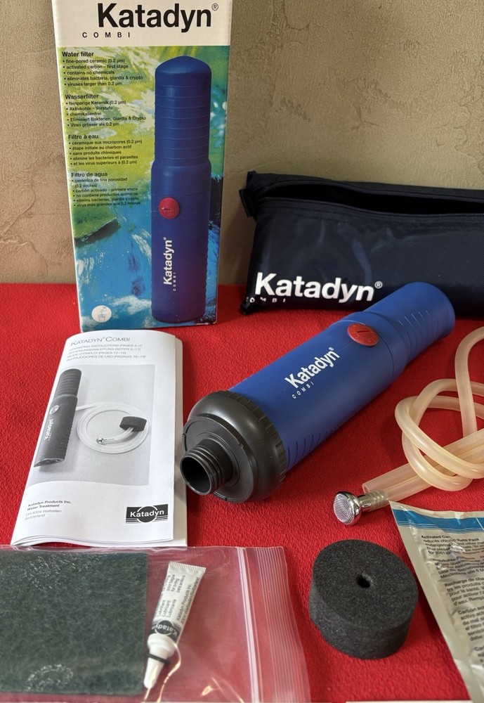 Katadyn Combi Water Filter w/ Spare Combi E Ceramic Filter & 12 Carbon Packets!