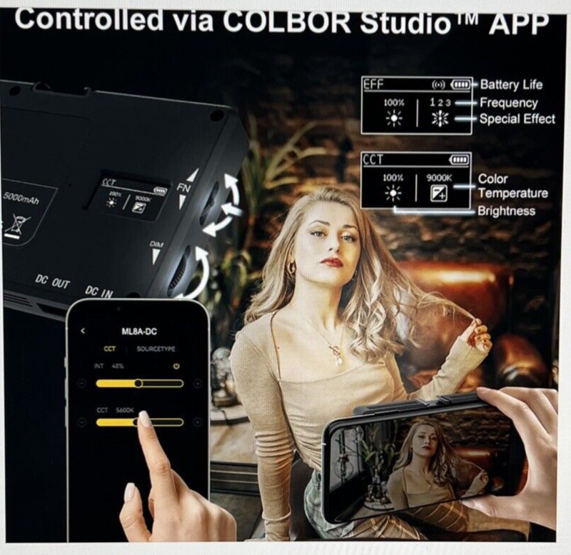 Moman ML8A-RC RGB LED Camera Light