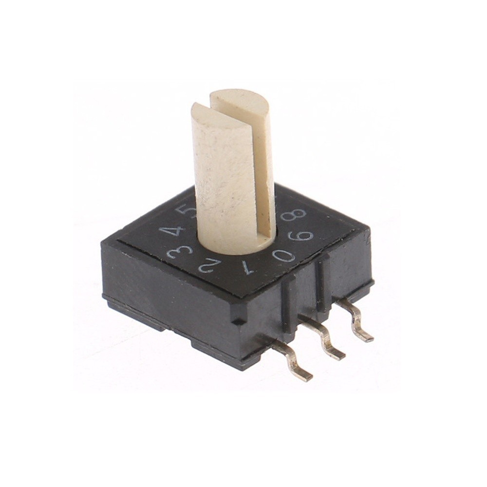 Rotary Switch for Fine Adjustment 10 Positions 0 to 9 Coding Color Black