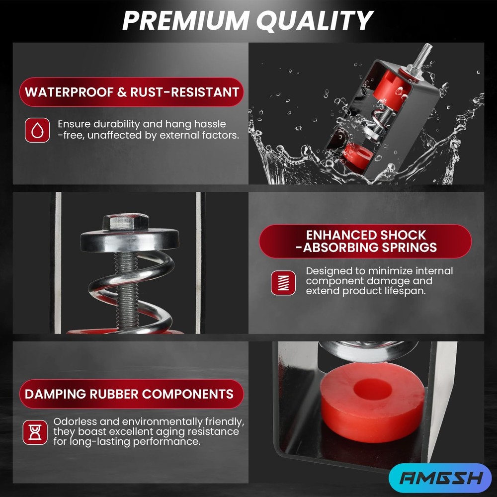 Ceiling Vibration Damping Mounts, 8 Pack Spring Vibration Isolator Hangers, 1