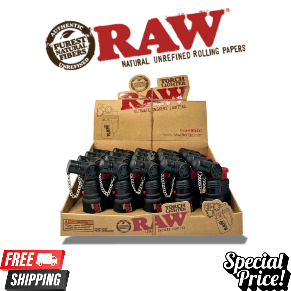 RAW Torch Lighter | Refillable Butane Torch | Official RAW | 20 Torches Display