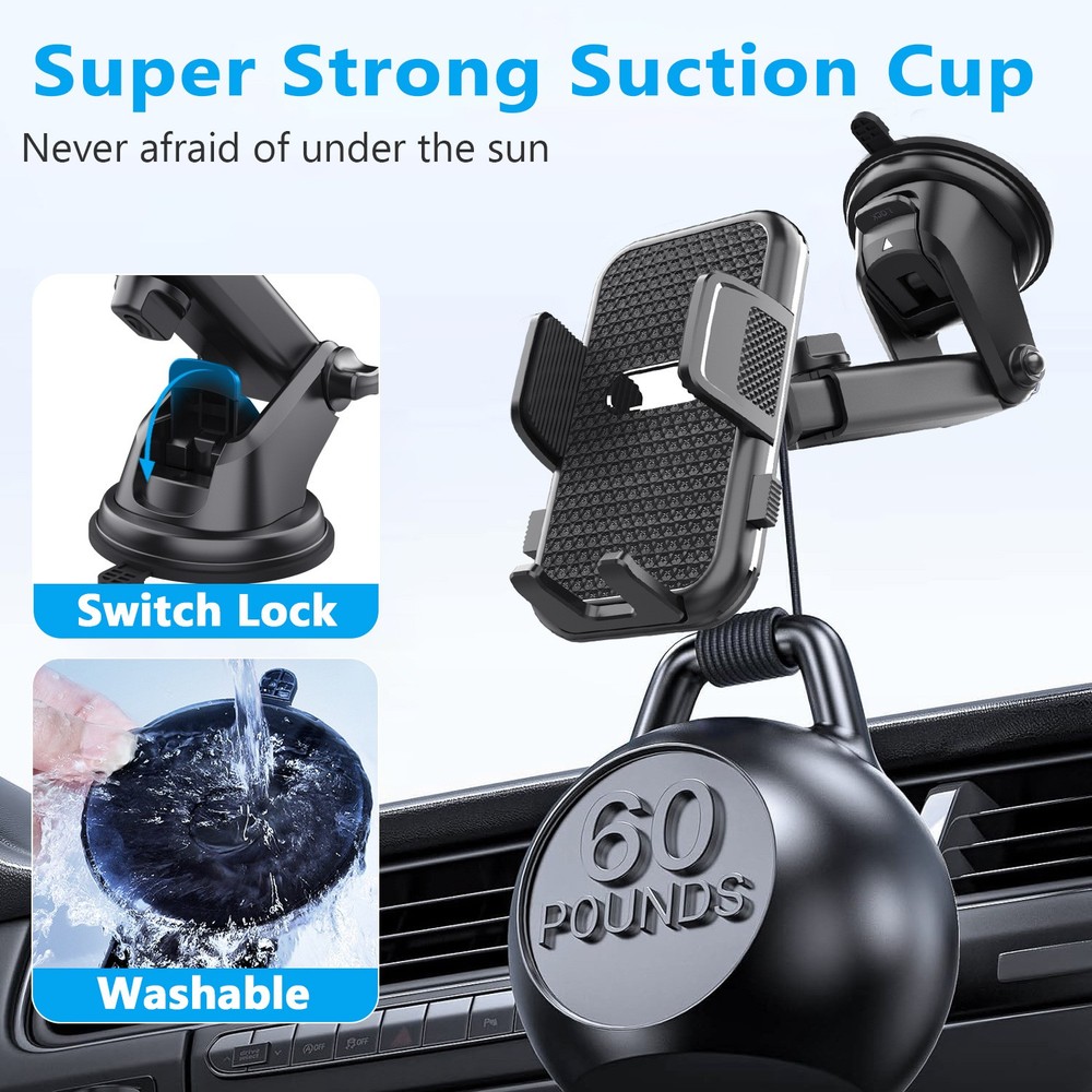 Universal 360° Dashboard &Windshield Universal Car Mount Phone Holder Adjustable