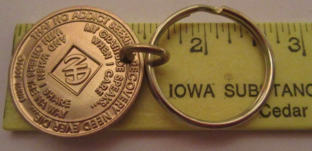NARCOTICS ANONYMOUS NA KEY TAG 30 YEAR Keyring medallion Clean