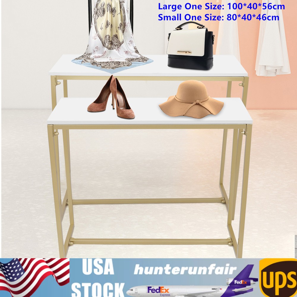 Metal Shoe Handbag Display Stand 2 Piece Nesting Table Stores Display Shelf