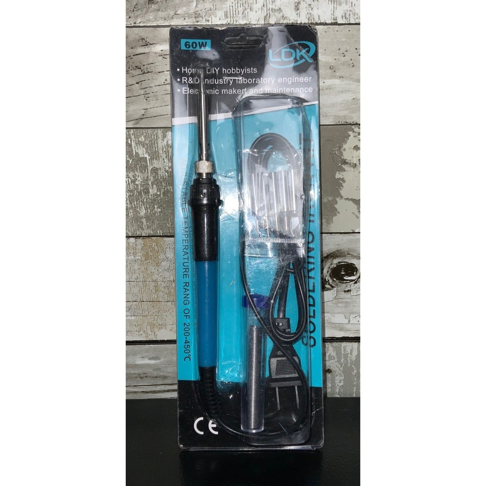 LDK 60W Adjustable Temperature Soldering Iron Kit Electric Blue