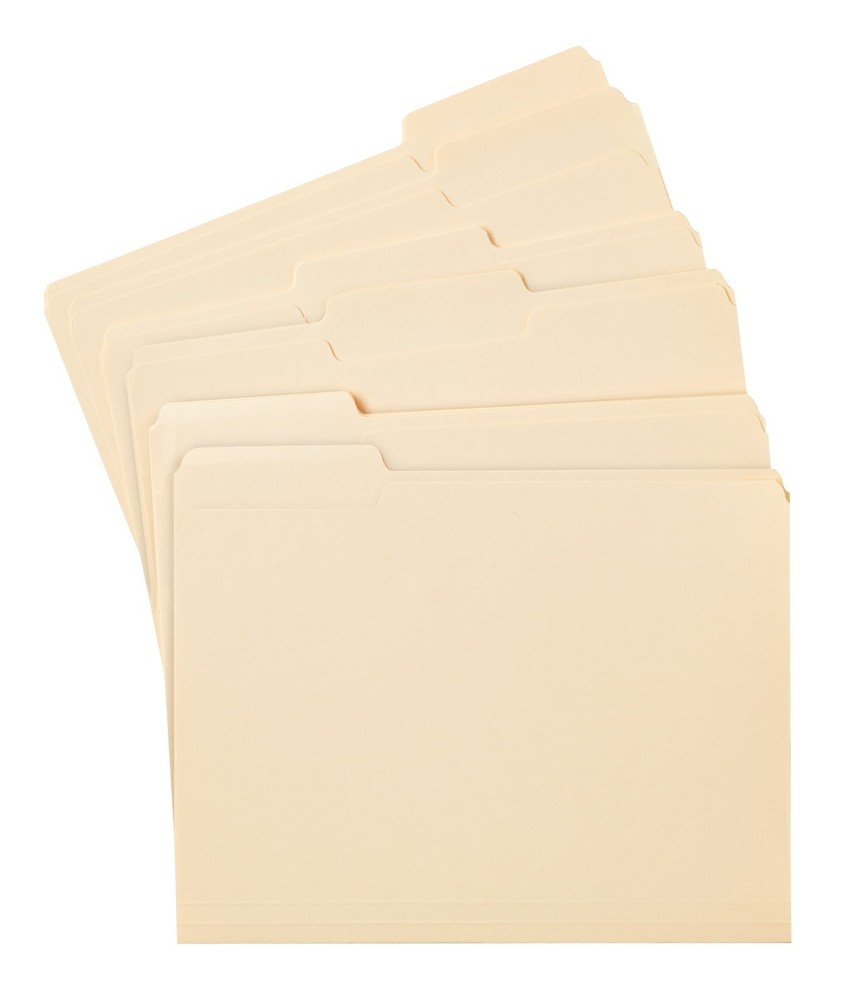25 Per Pack Heavyweight File Folder 1/3 Cut Letter Manila Clean Office Display