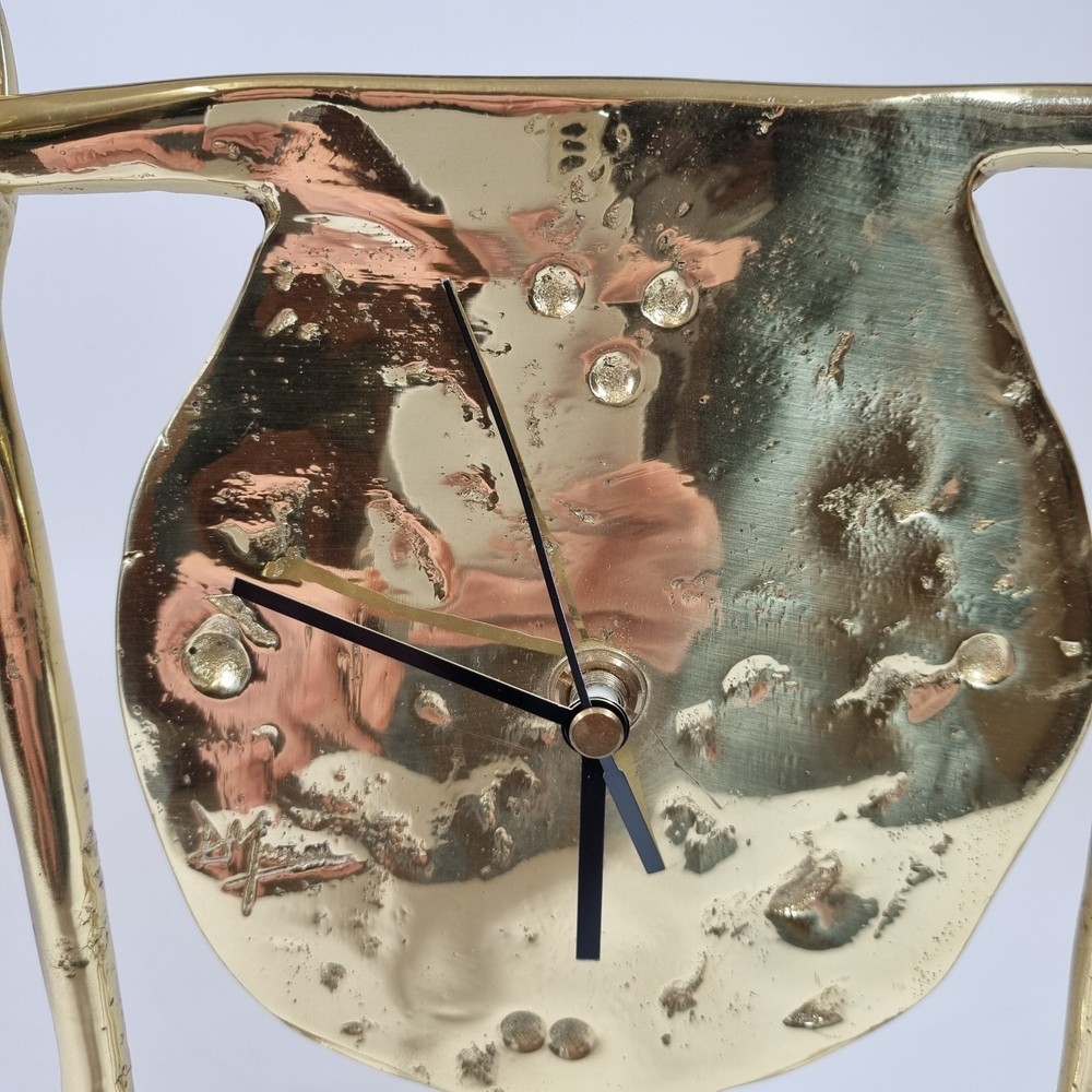 David Marshall Signed Brass Clock 20th Century 30cm High