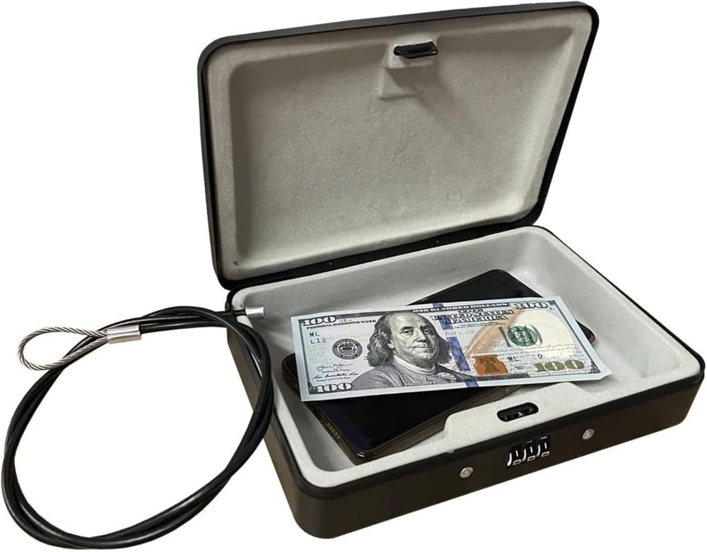 Portable Fireproof Security Box with Combo Lock - Ideal for Travel & Office