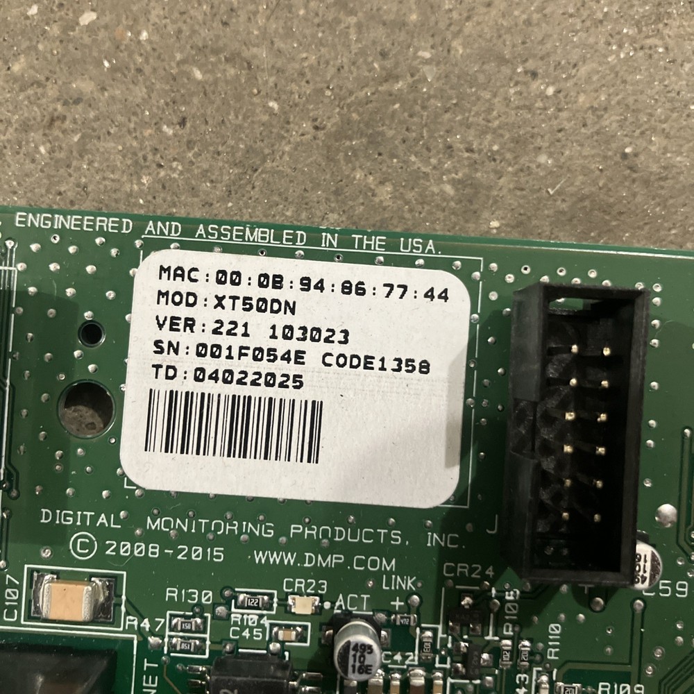 DMP Fire Command Center Alarm Panel for XR550DN XT50DN VERSION 212 and 221 Used