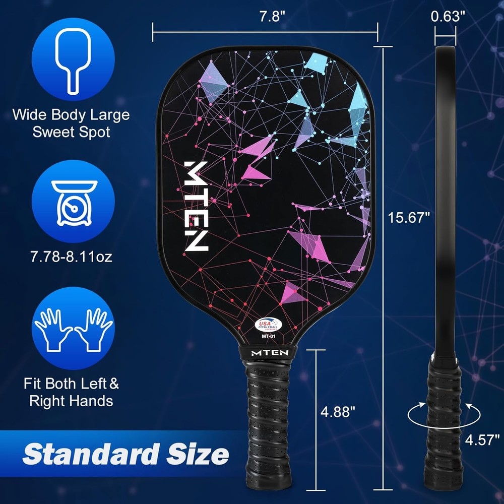 Quality Pickleball Rackets with Fiberglass Surface