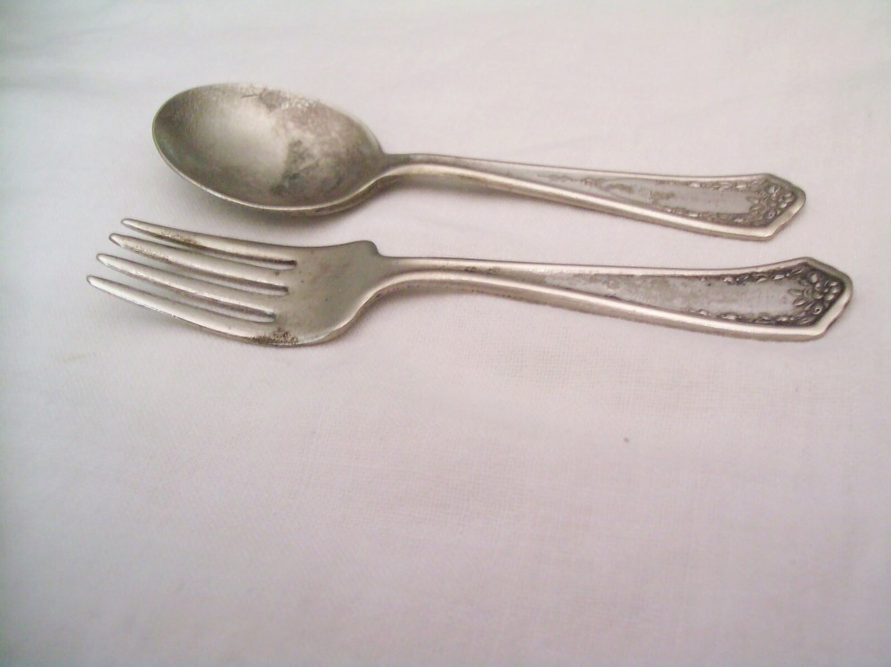 International Silver Bride Pattern Baby Fork And Spoon 1923 Silverplate