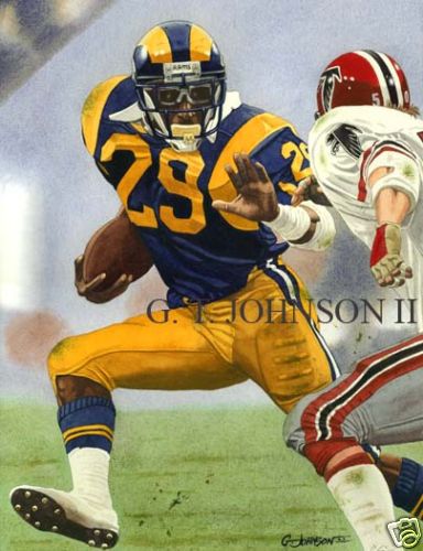 ERIC DICKERSON RAMS ART PRINT