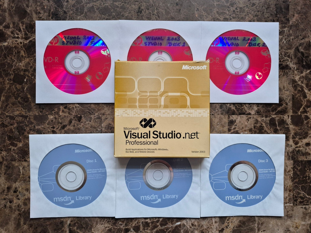 Microsoft Visual Studio Professional 2003 Non-OEM Disks Product Key MSDN Library