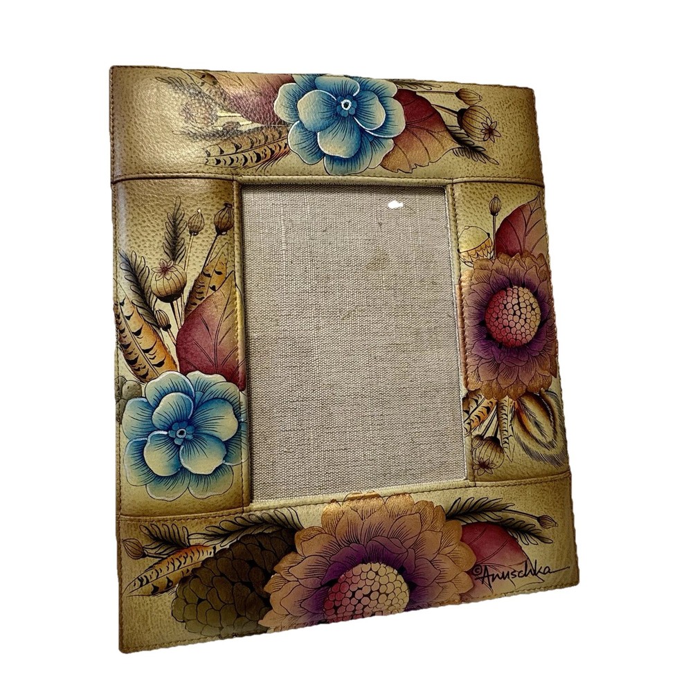 Anuschka Handmade Boho Handpainted Leather Photo Frame Signed D