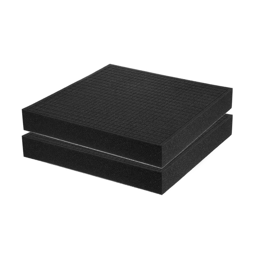 2 pcs Polyurethane Foam Inserts, 12"Lx12"Wx2"T Packing Sheets Pre Cut(Black)
