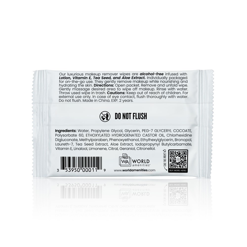 50 Make up remover individual sachet wrap