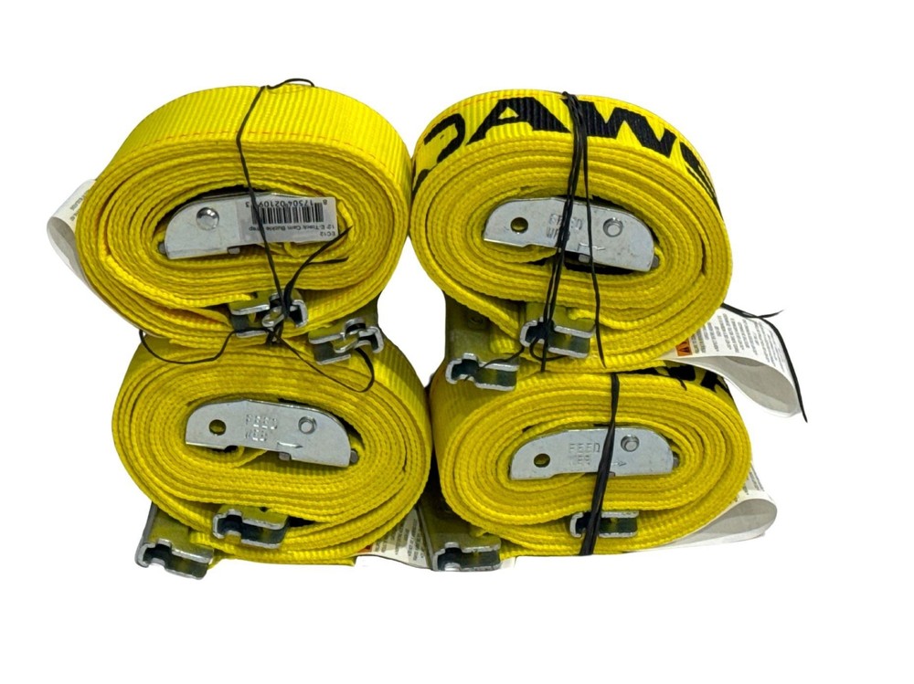 2"x12' Yellow E-Track Cam Buckle Strap (4 Pack)