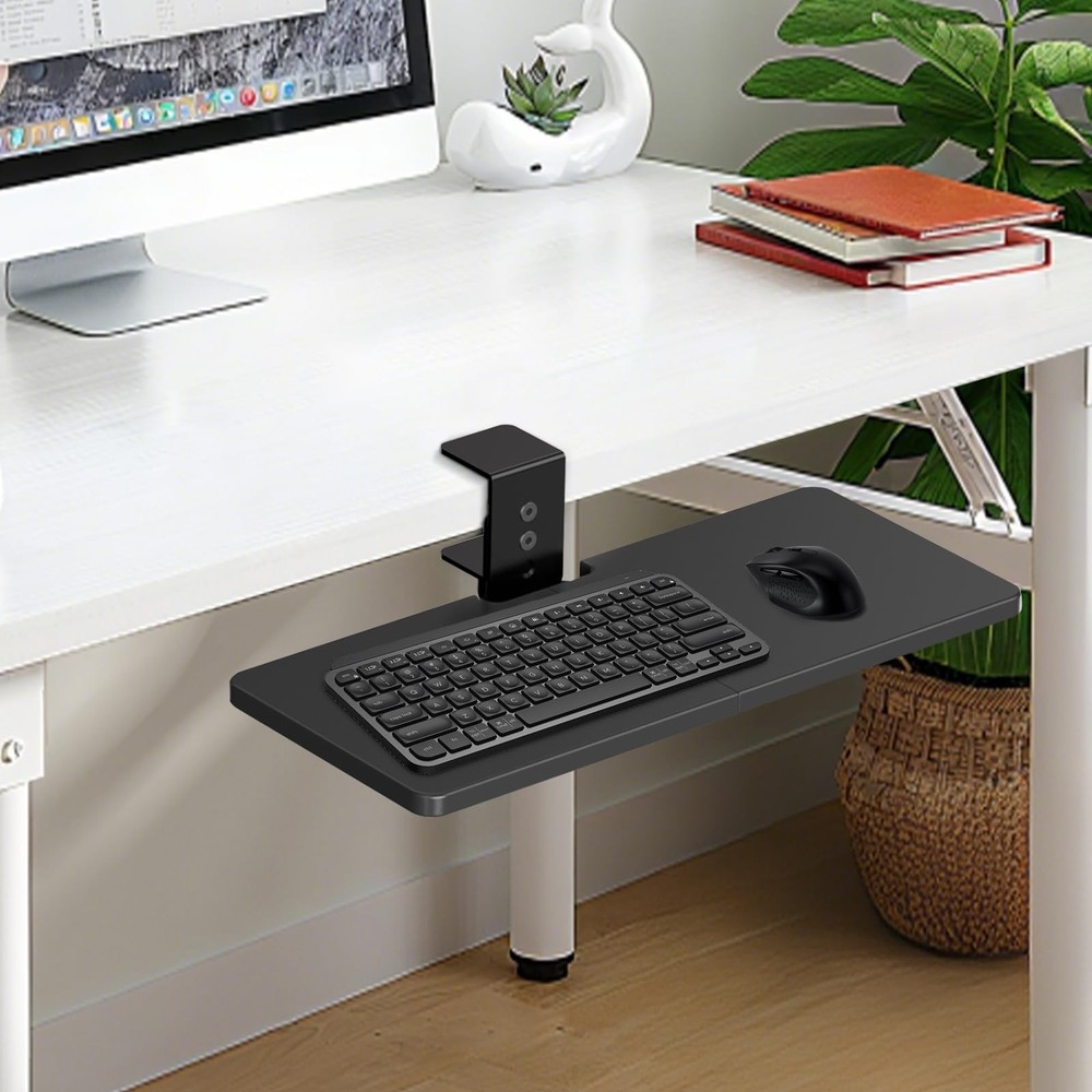 Large Under Desk Rotatable Computer Keyboard and Mouse Tray, Extra Sturdy Des...