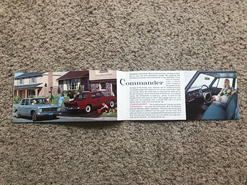 1966 Studebaker full car model line sales brouchure.