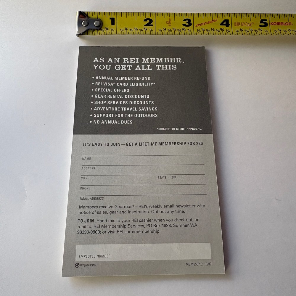 REI Membership Pad - JOIN US 2007 (30 pages)