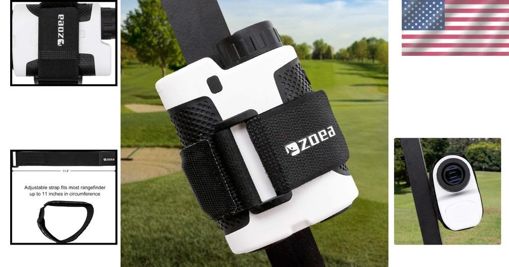 Adjustable Magnetic Rangefinder Mount Strap for Golf Cart Railing Access