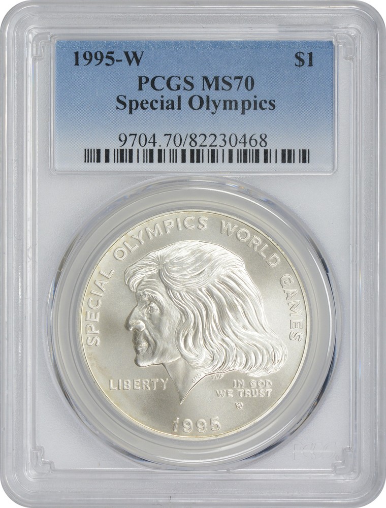 1995-W Special Olympics Silver Commemorative Dollar MS70 PCGS Mint State 70