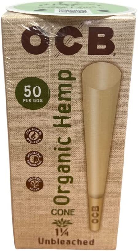 OCB Organic Unbleached Cones 50ct 1.25