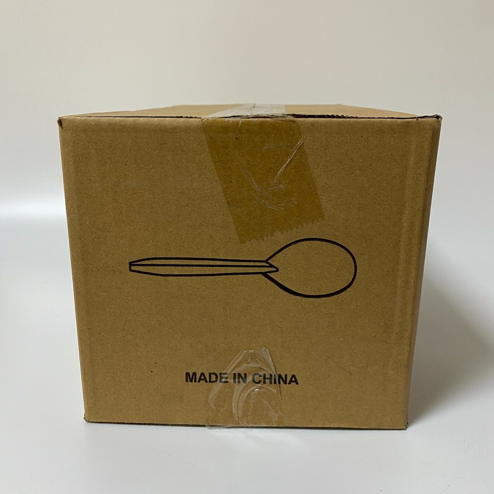 1000 Medium Weight Soup Spoon Teaspoon White (Fast Free Ship)