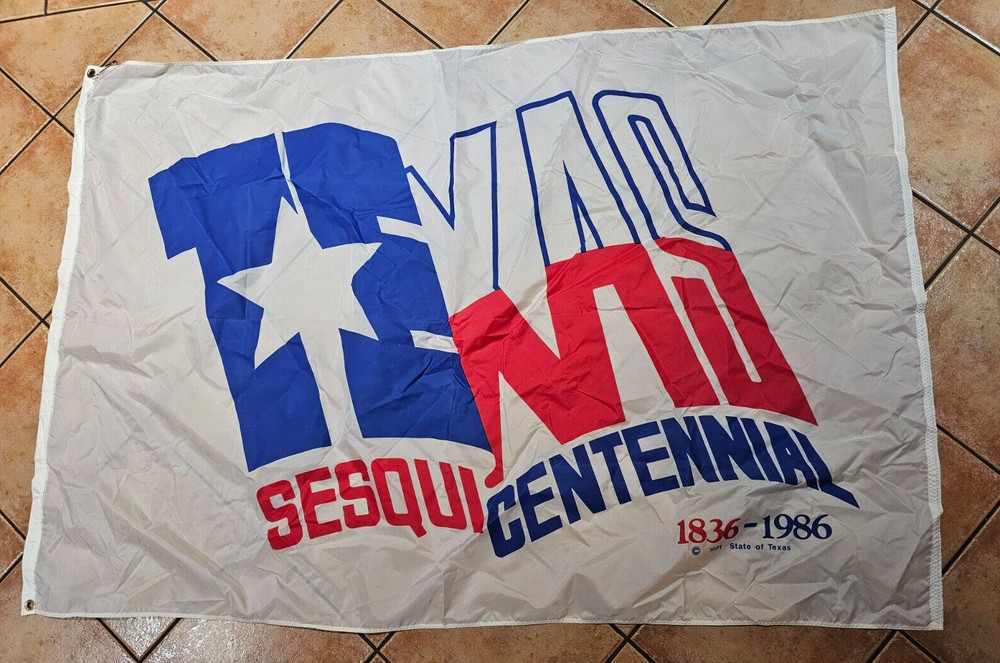 VINTAGE Texas Sesquicentennial Flag - Copyright 1981 - 4'x6'