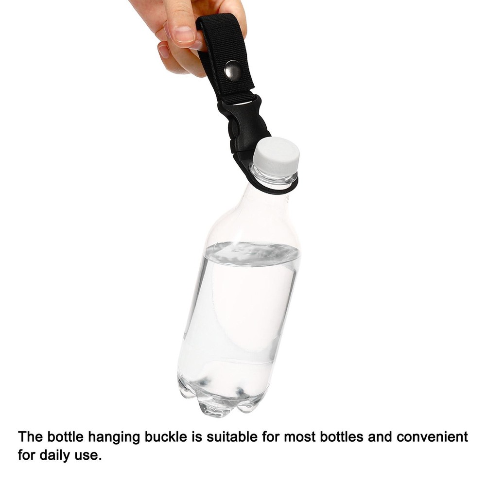 Bottle Hanging Buckle for Backpack Belt Black 4 Pack