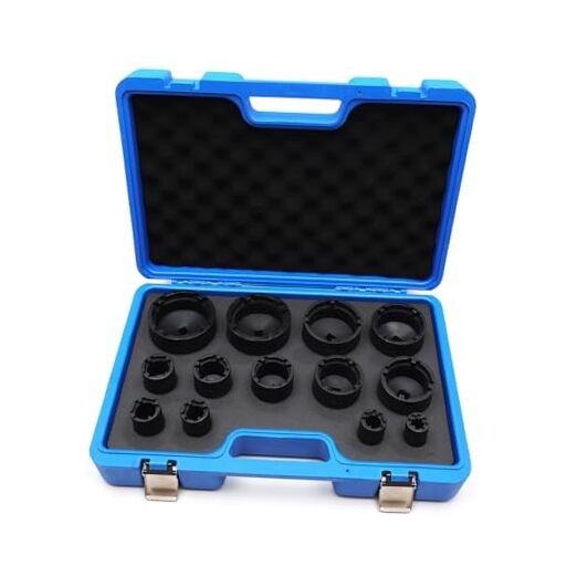 13pcs Grooved Lock Nut Socket Set with Internal Teeth, Spindle Nuts Socket Kit