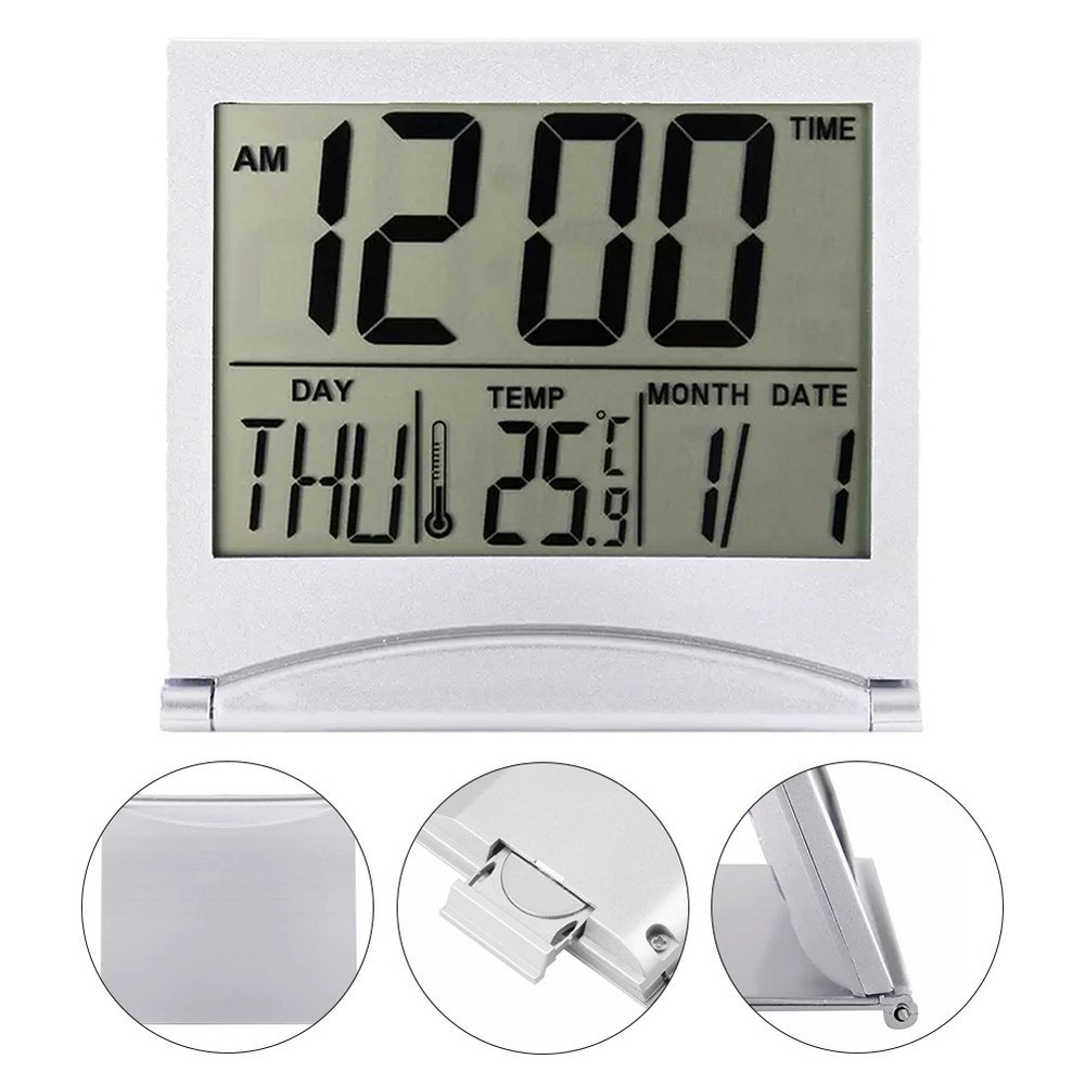 Large Screen Portable Alarm Clock for Traveling with Timer Functionality