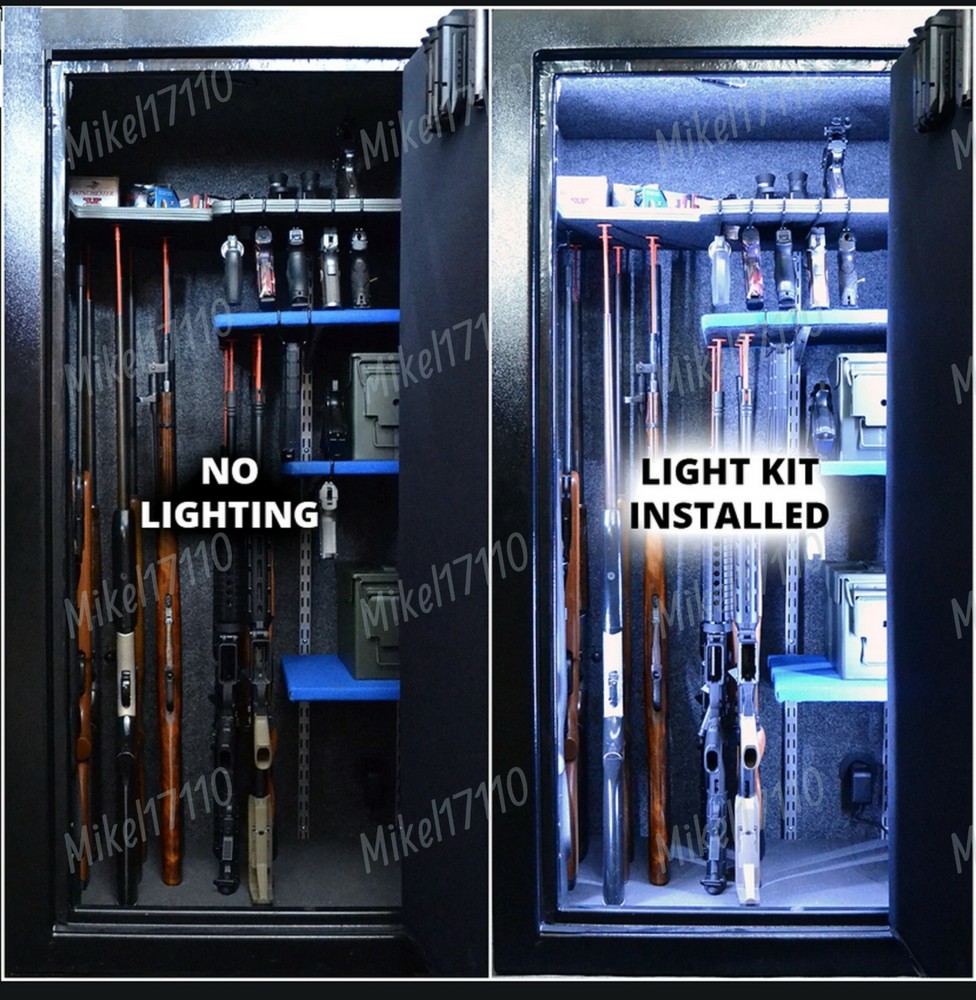 LED Gun Safe Light Battery Powered Led Manual Switch White 60" x 30"