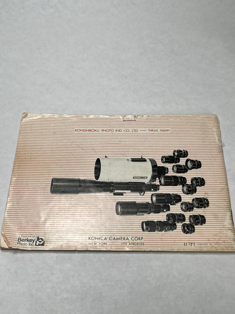 Konica Autoreflex T Instruction Booklet