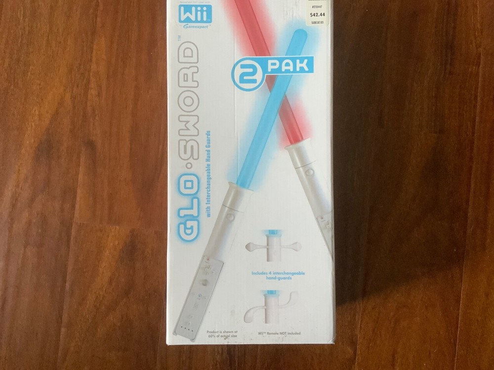 Wii Glo Sword 2 Pack Blue & Red with Interchangeable Hand Guards