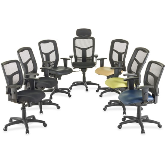 Lorell LLR86200 Executive Mesh Back Chair Black Fabric