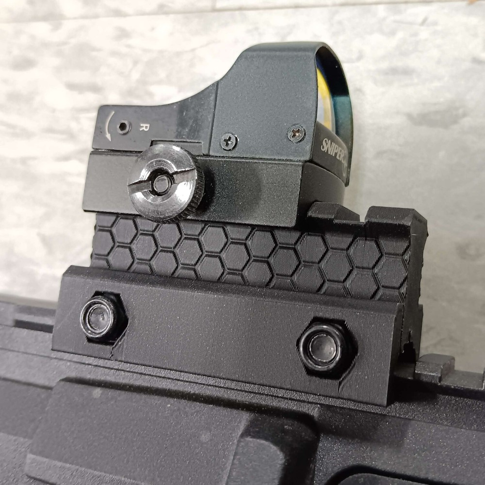Airsoft Riser Picatinny Rail Mount , 60mm Length , ABS Plastic