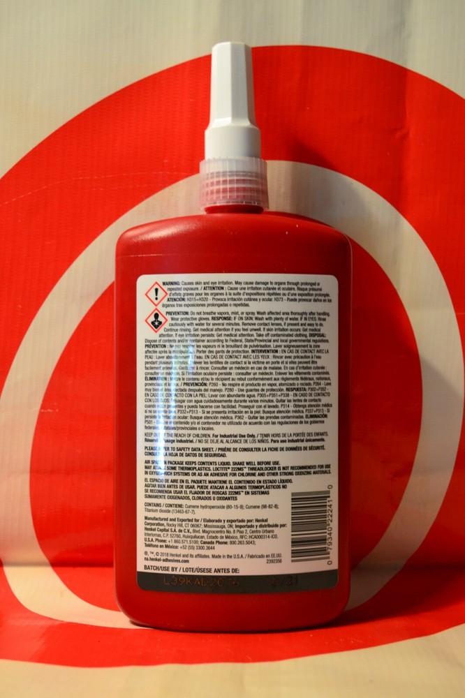 Loctite 222MS 250mL Low Strength Thread Locker 22241