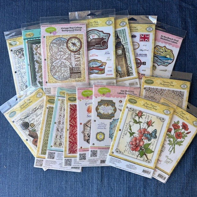 JustRite Papercraft Cling Rubber Stamp Sets & Backgrounds - Open Stock