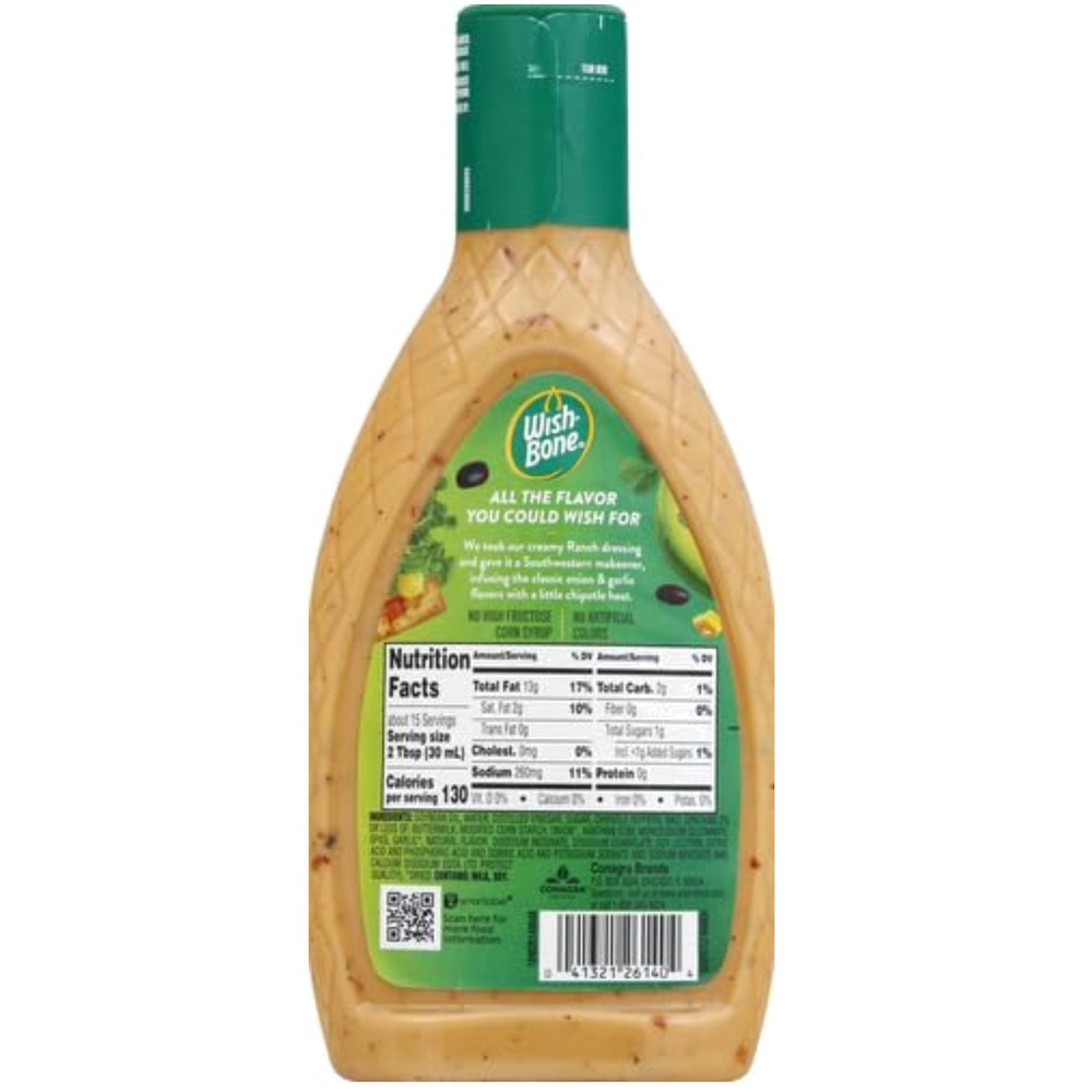 Chipotle Ranch Dressing by Wish-bone - 4 Bottles