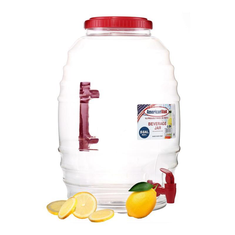 5 Gallon Vitrolero Red Beverage Dispenser Leak Proof Easy Clean Durable Handle