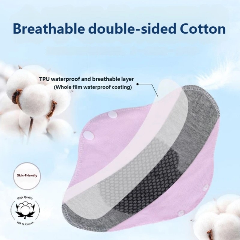 5Pcs Breathable Cotton Pads Machine Washable Leakproof Washable Pad