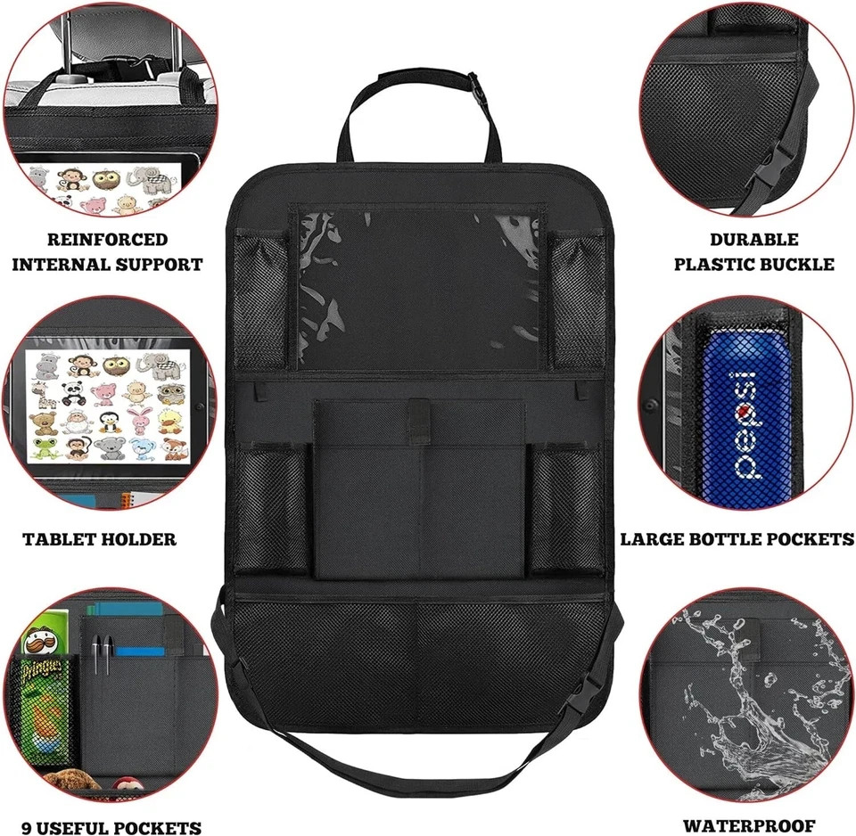 2 Pcs Car Auto Seat Back Multi-Pocket Storage Bag Organizer”