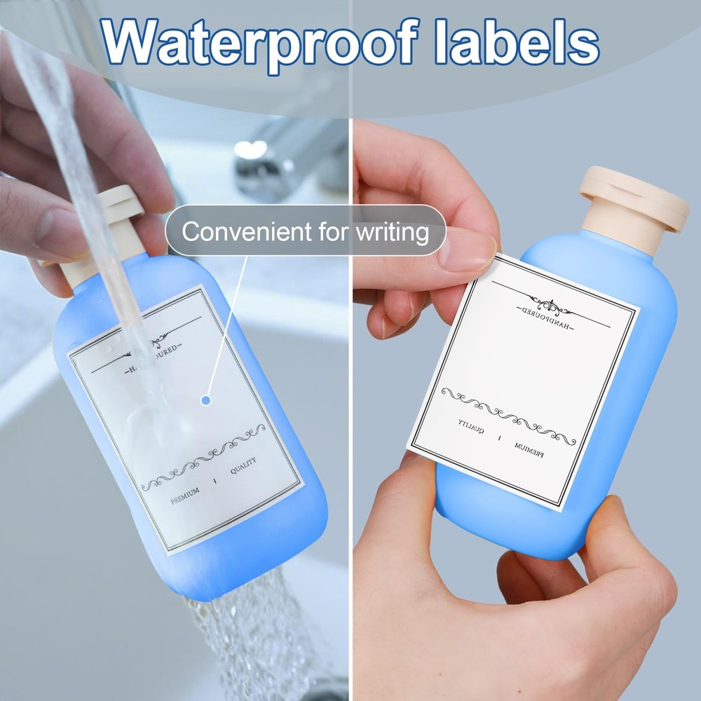 6.7oz Plastic Refillable Travel Shampoo Bottles, 4 Pack, Leak Proof, Reusable...