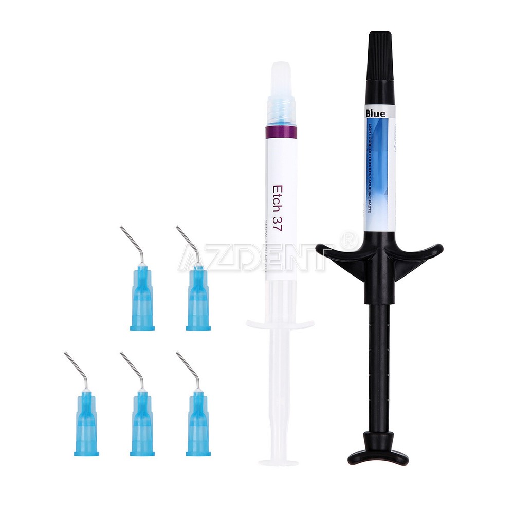 Dental Orthodontic Light Cure Adhesive Bonding Curing Paste Etchant Gel Kit